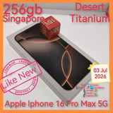 256gb Singapore apple iphone 16 Pro Max 5G desert titanium full set