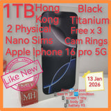1tb Hong Kong dual Nano Sims apple iphone 16 pro 5G black titanium with freebies full set