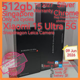 512gb 2027 warranty pwp promo photography kit Singapore Xiaomi 15 ultra 5G snapdragon Leica camera silver chrome edition warranty full set