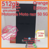 512gb support google gms Motorola Moto razr 50 5G orange foldable set
