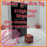 Sealed silver chrome 512gb Singapore Xiaomi 15 ultra 5g snapdragon Leica warranty new set