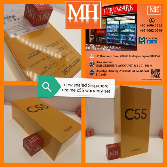 New sealed Singapore official realme c55 256gb warranty set