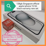 128gb Singapore apple iphone 15 5G black warranty new sealed set