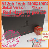 512gb 16gb global version red magic 11 pro 5G snapdragon gaming transparent silver full set