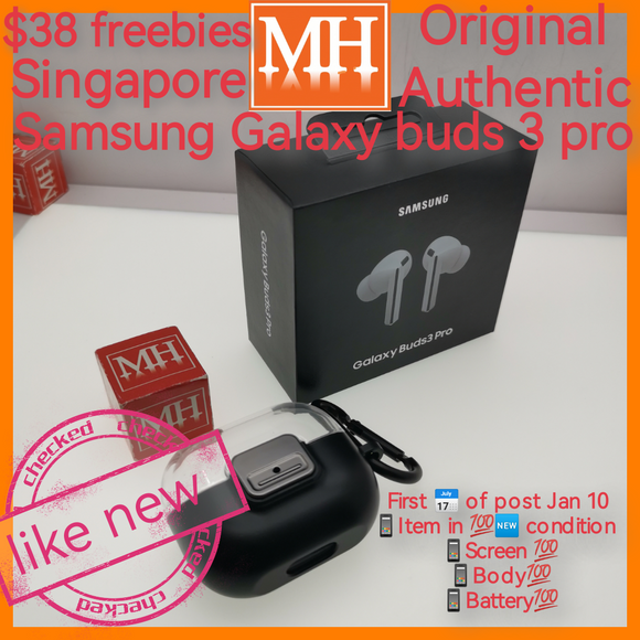 $38 freebies Singapore Samsung Galaxy buds 3 pro white ANC bluetooth earpod warranty full set