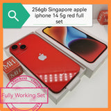 256gb Singapore apple iphone 14 5g red full set