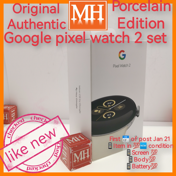 Christmas gift original authentic google pixel watch 2 porcelain smartwatch full set