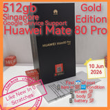 512gb Singapore official Huawei mate 80 pro gold google service warranty full set