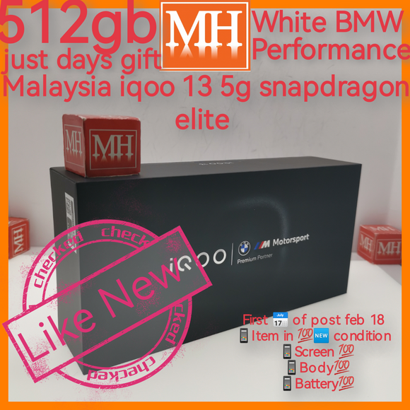 Days gift 512gb Malaysia iqoo 13 5g snapdragon elite white BMW moto performance warranty full set