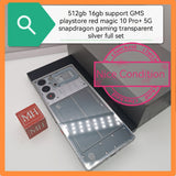 512gb 16gb red magic 10 Pro+ 5G snapdragon gaming transparent silver gms playstore full set