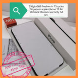256gb+$68 freebies in 13 cycles Singapore apple iphone 17 Air 5G black titanium warranty full set