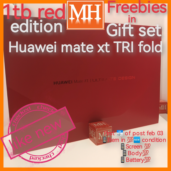 Freebies+1tb red edition official Huawei mate xt TRI fold support Google gms via gbox warranty full set