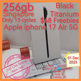 256gb+$68 freebies in 13 cycles Singapore apple iphone 17 Air 5G black titanium warranty full set