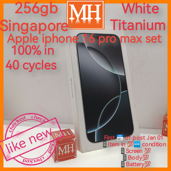 Oct+freebies Singapore apple iphone 16 pro max white titanium 256gb warranty full set