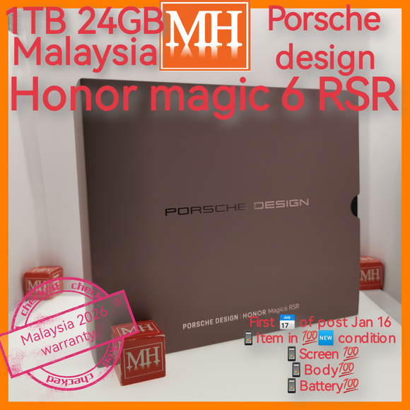 1tb 24gb Malaysia 2026 honor magic 6 RSR Porsche design snapdragon berry warranty full set