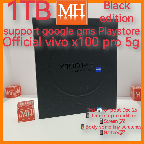 1tb 16gb top official vivo x100 pro black support Google gms full set