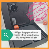 512gb Singapore official honor magic v3 5g snapdragon foldable green full set