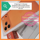 512gb April 15 Receipt Singapore official apple iphone 17 pro max 5g orange warranty new set