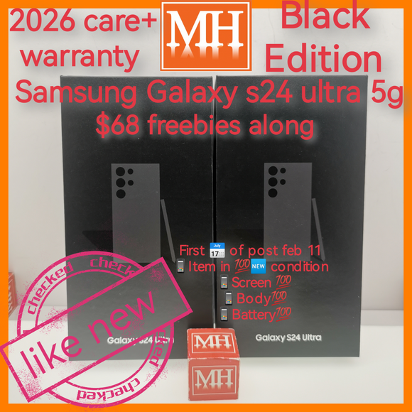 (left 512gb) 2026 warranty $68 freebies Singapore Samsung Galaxy s24 ultra 5g black titanium 512gb 256gb warranty full set