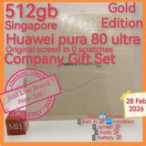 512gb Singapore company gift set Huawei Pura 80 ultra gold support google gms via gbox n microg warranty full set