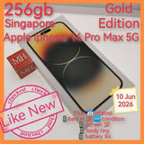 256gb Singapore official apple iphone 14 Pro Max 5G gold full set