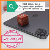 128gb cellular gen 2 Singapore apple ipad pro 11 sim+wifi grey with freebies set