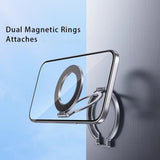 360° Rotate Double Magnetic Dual-Hinge Adjustable Grip Ring Stand (For Mobile and Tablet)
